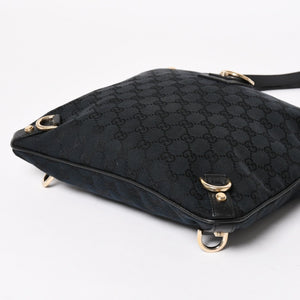GUCCI Gucci Black Gold Hardware 131326 GG Canvas Abbey Abbey Line Shoulder Bag Good Condition Used 4a004597