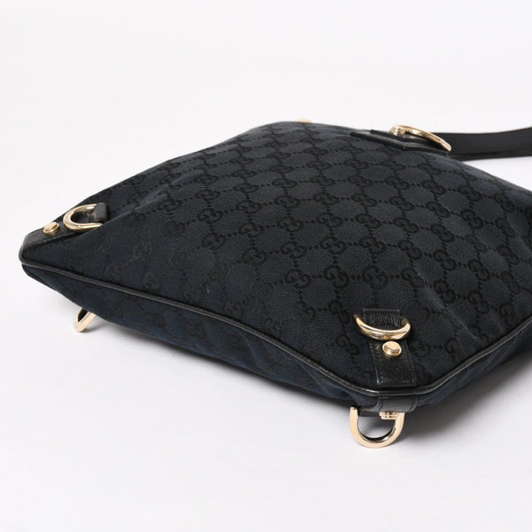 GUCCI Gucci Black Gold Hardware 131326 GG Canvas Abbey Abbey Line Shoulder Bag Good Condition Used 4a004597