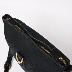GUCCI Gucci Black Gold Hardware 131326 GG Canvas Abbey Abbey Line Shoulder Bag Good Condition Used 4a004597