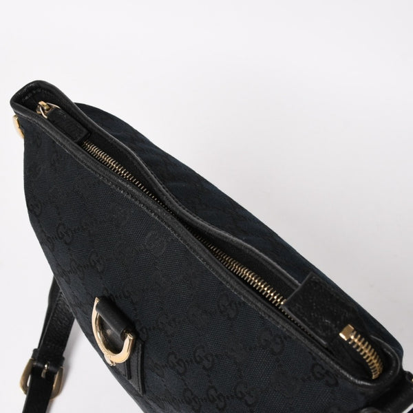 GUCCI Gucci Black Gold Hardware 131326 GG Canvas Abbey Abbey Line Shoulder Bag Good Condition Used 4a004597