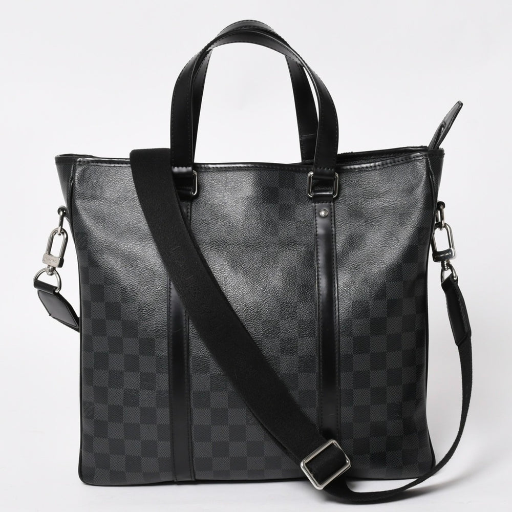 Very good condition LOUIS VUITTON Tadao shoulder bag handbag 2way N51192 Damier graphite black silver hardware used 4a004612