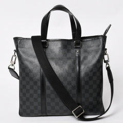 Very good condition LOUIS VUITTON Tadao shoulder bag handbag 2way N51192 Damier graphite black silver hardware used 4a004612