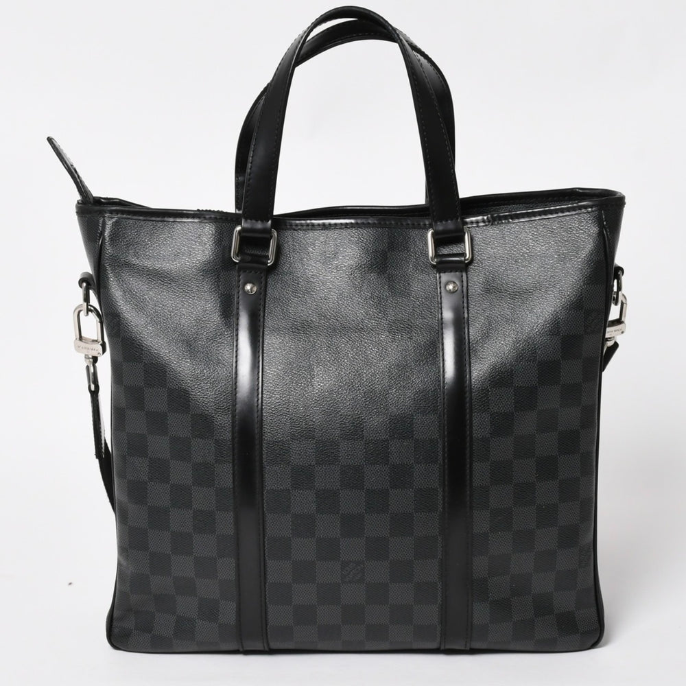 Very good condition LOUIS VUITTON Tadao shoulder bag handbag 2way N51192 Damier graphite black silver hardware used 4a004612