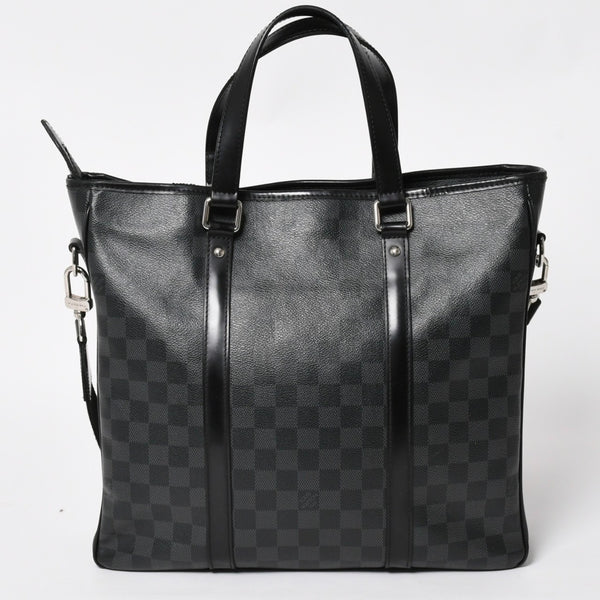 Very good condition LOUIS VUITTON Tadao shoulder bag handbag 2way N51192 Damier graphite black silver hardware used 4a004612