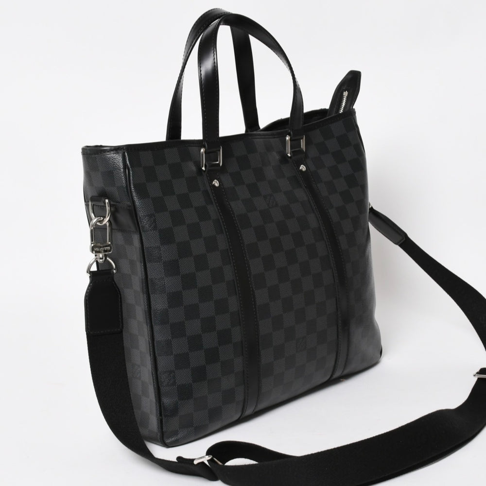 極美品 LOUIS VUITTON ルイヴィトン タダオ ショルダーバッグ ハンドバッグ 2way N51192 ダミエグラフィット ブラック シルバー金具 中古 4a004612