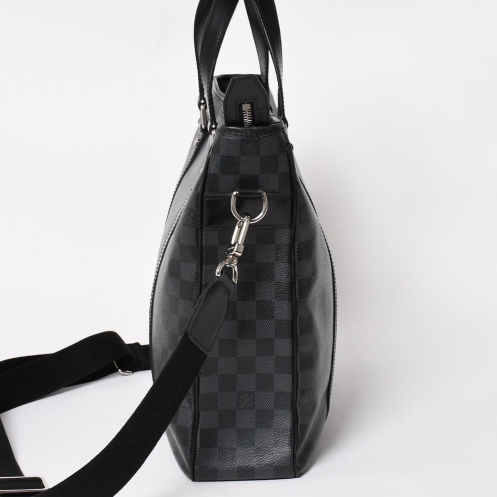 極美品 LOUIS VUITTON ルイヴィトン タダオ ショルダーバッグ ハンドバッグ 2way N51192 ダミエグラフィット ブラック シルバー金具 中古 4a004612