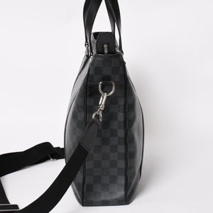 Very good condition LOUIS VUITTON Tadao shoulder bag handbag 2way N51192 Damier graphite black silver hardware used 4a004612