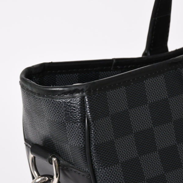 Very good condition LOUIS VUITTON Tadao shoulder bag handbag 2way N51192 Damier graphite black silver hardware used 4a004612