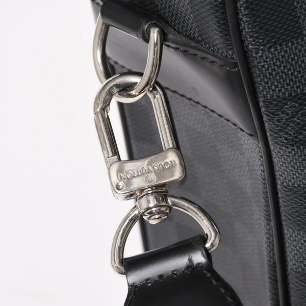 Very good condition LOUIS VUITTON Tadao shoulder bag handbag 2way N51192 Damier graphite black silver hardware used 4a004612