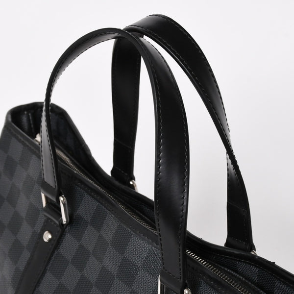 Very good condition LOUIS VUITTON Tadao shoulder bag handbag 2way N51192 Damier graphite black silver hardware used 4a004612