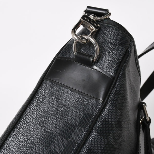 Very good condition LOUIS VUITTON Tadao shoulder bag handbag 2way N51192 Damier graphite black silver hardware used 4a004612
