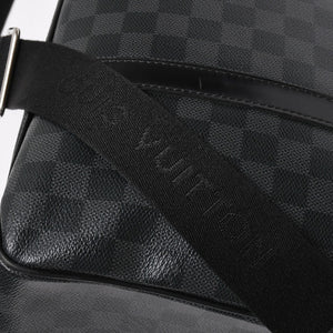 Very good condition LOUIS VUITTON Tadao shoulder bag handbag 2way N51192 Damier graphite black silver hardware used 4a004612