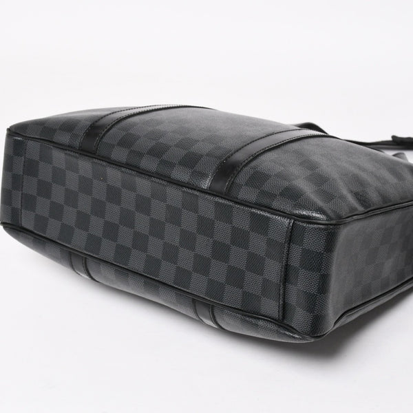 Very good condition LOUIS VUITTON Tadao shoulder bag handbag 2way N51192 Damier graphite black silver hardware used 4a004612