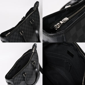 Very good condition LOUIS VUITTON Tadao shoulder bag handbag 2way N51192 Damier graphite black silver hardware used 4a004612