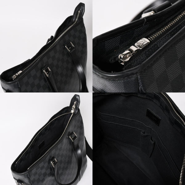 Very good condition LOUIS VUITTON Tadao shoulder bag handbag 2way N51192 Damier graphite black silver hardware used 4a004612
