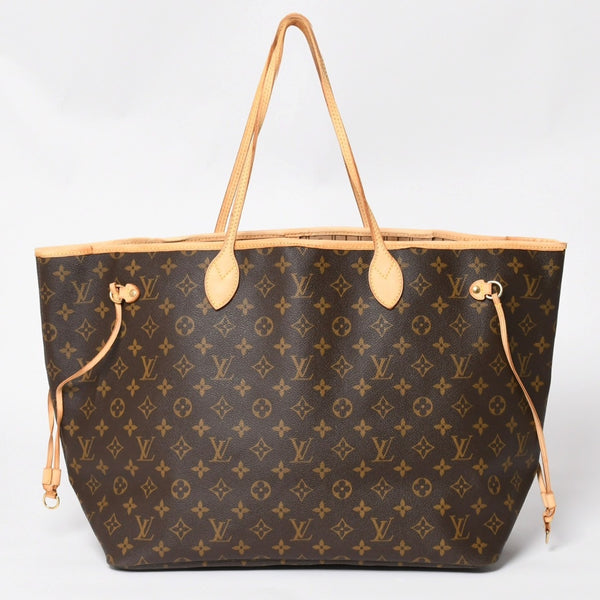 LOUIS VUITTON ルイヴィトン ネヴァーフル GM ハンドバッグ M40157 ブラウン PVC レザー ゴールド金具 美品 中古 4a004615