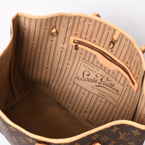 LOUIS VUITTON ルイヴィトン ネヴァーフル GM ハンドバッグ M40157 ブラウン PVC レザー ゴールド金具 美品 中古 4a004615