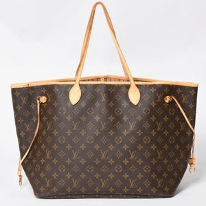LOUIS VUITTON ルイヴィトン ネヴァーフル GM ハンドバッグ M40157 ブラウン PVC レザー ゴールド金具 美品 中古 4a004615