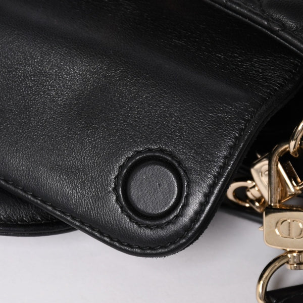 Very Good Condition Christian Dior Lady D-Joy Bag Small M0613ONGE_M900 Cannage Lambskin Black Used 4a003292