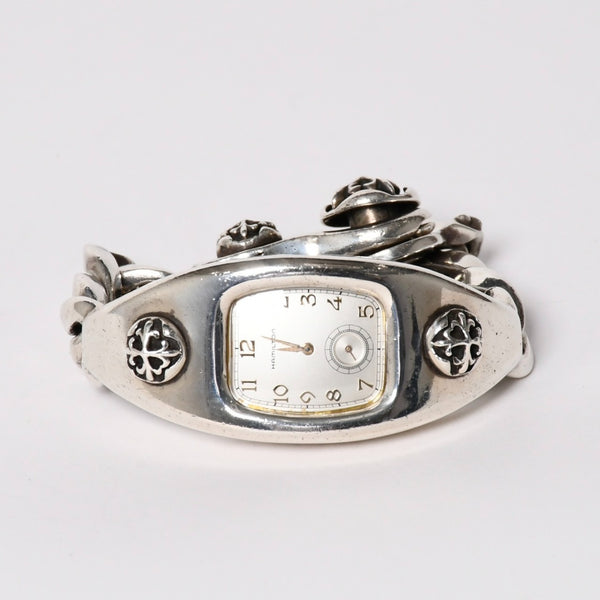 A&G Hamilton BOULTON watch, model 6265, weight approximately 170.00g, sterling silver (925), stainless steel, quartz movement, silver dial, reissue, excellent condition, pre-owned. (Item number: 4a004527)