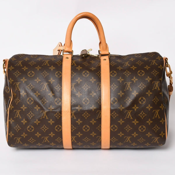 LOUIS VUITTON Boston bag Keepall Bandouliere 45 Monogram M41418 Brown Gold hardware Good condition Used 4a004618