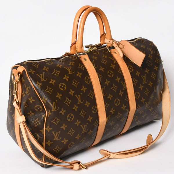 LOUIS VUITTON Boston bag Keepall Bandouliere 45 Monogram M41418 Brown Gold hardware Good condition Used 4a004618