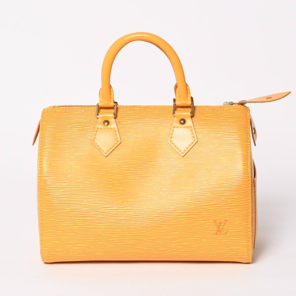 極美品 LOUIS VUITTON ルイヴィトン エピ スピーディ25 ボストンバッグ ハンドバッグ タッシリイエロー エピレザー イエロー ゴールド金具 M43019 中古 4a004586