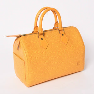 極美品 LOUIS VUITTON ルイヴィトン エピ スピーディ25 ボストンバッグ ハンドバッグ タッシリイエロー エピレザー イエロー ゴールド金具 M43019 中古 4a004586
