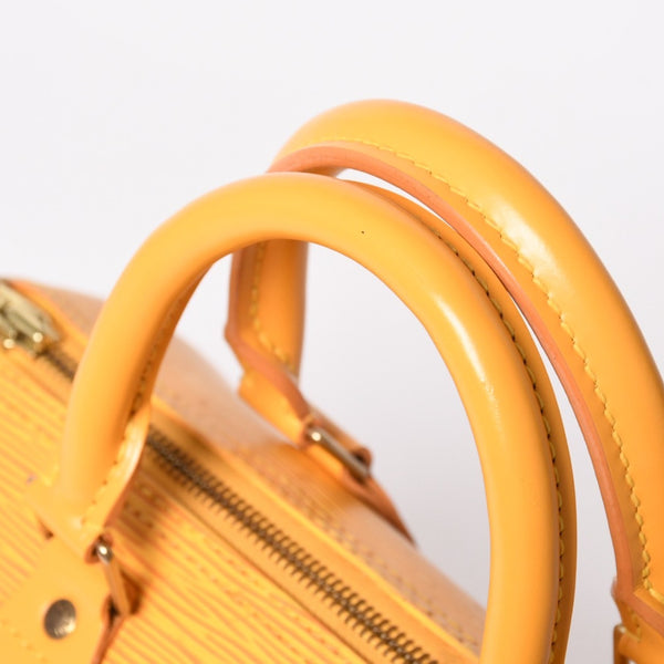 極美品 LOUIS VUITTON ルイヴィトン エピ スピーディ25 ボストンバッグ ハンドバッグ タッシリイエロー エピレザー イエロー ゴールド金具 M43019 中古 4a004586