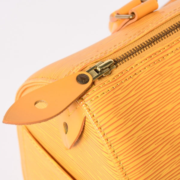 極美品 LOUIS VUITTON ルイヴィトン エピ スピーディ25 ボストンバッグ ハンドバッグ タッシリイエロー エピレザー イエロー ゴールド金具 M43019 中古 4a004586