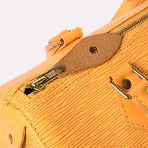 極美品 LOUIS VUITTON ルイヴィトン エピ スピーディ25 ボストンバッグ ハンドバッグ タッシリイエロー エピレザー イエロー ゴールド金具 M43019 中古 4a004586