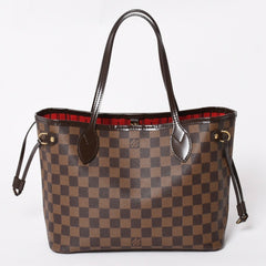 新品同様品 LOUIS VUITTON ルイヴィトン ネヴァーフルPM ハンドバッグ N41359 ダミエエベヌキャンバス ブラウン ゴールド金具 中古 4a004601