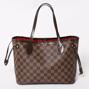 新品同様品 LOUIS VUITTON ルイヴィトン ネヴァーフルPM ハンドバッグ N41359 ダミエエベヌキャンバス ブラウン ゴールド金具 中古 4a004601