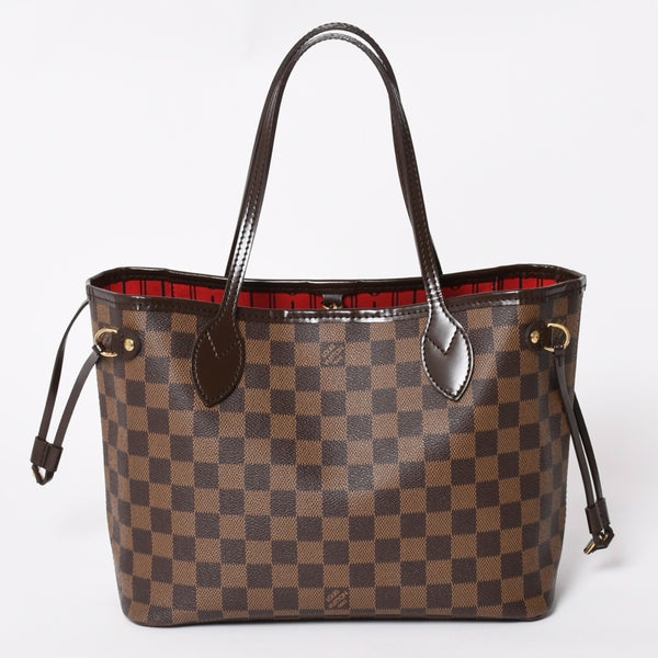 新品同様品 LOUIS VUITTON ルイヴィトン ネヴァーフルPM ハンドバッグ N41359 ダミエエベヌキャンバス ブラウン ゴールド金具 中古 4a004601