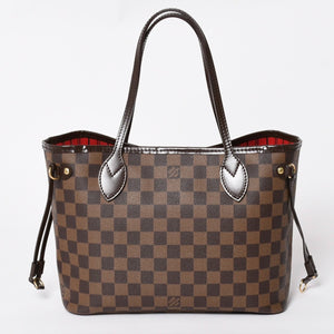 新品同様品 LOUIS VUITTON ルイヴィトン ネヴァーフルPM ハンドバッグ N41359 ダミエエベヌキャンバス ブラウン ゴールド金具 中古 4a004601
