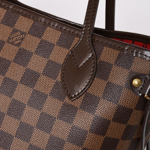 新品同様品 LOUIS VUITTON ルイヴィトン ネヴァーフルPM ハンドバッグ N41359 ダミエエベヌキャンバス ブラウン ゴールド金具 中古 4a004601