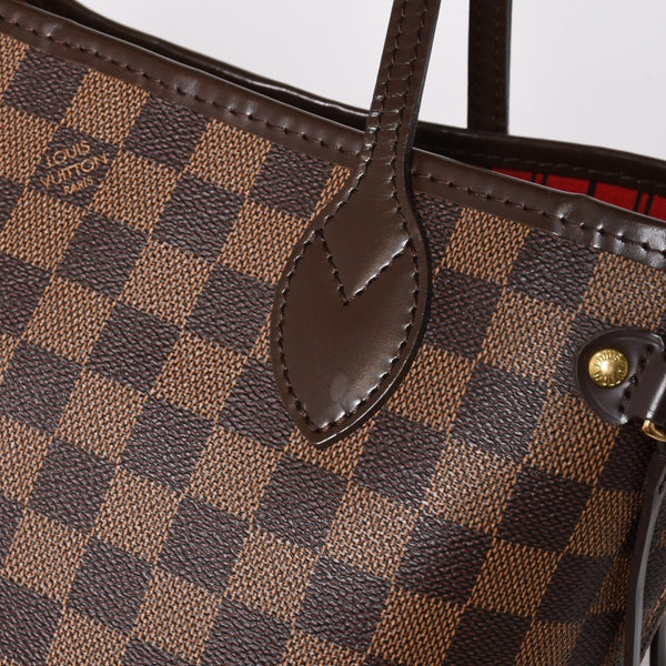 新品同様品 LOUIS VUITTON ルイヴィトン ネヴァーフルPM ハンドバッグ N41359 ダミエエベヌキャンバス ブラウン ゴールド金具 中古 4a004601