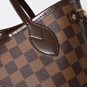 新品同様品 LOUIS VUITTON ルイヴィトン ネヴァーフルPM ハンドバッグ N41359 ダミエエベヌキャンバス ブラウン ゴールド金具 中古 4a004601