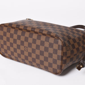 新品同様品 LOUIS VUITTON ルイヴィトン ネヴァーフルPM ハンドバッグ N41359 ダミエエベヌキャンバス ブラウン ゴールド金具 中古 4a004601