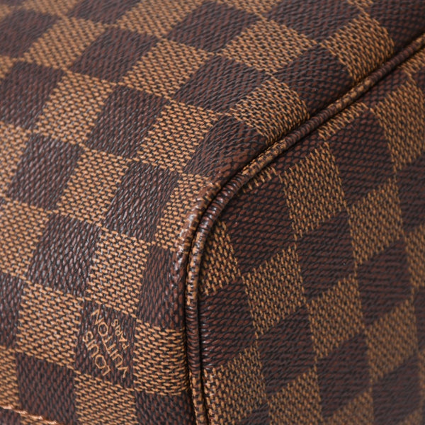 新品同様品 LOUIS VUITTON ルイヴィトン ネヴァーフルPM ハンドバッグ N41359 ダミエエベヌキャンバス ブラウン ゴールド金具 中古 4a004601