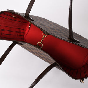 新品同様品 LOUIS VUITTON ルイヴィトン ネヴァーフルPM ハンドバッグ N41359 ダミエエベヌキャンバス ブラウン ゴールド金具 中古 4a004601