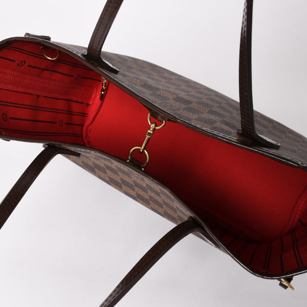 新品同様品 LOUIS VUITTON ルイヴィトン ネヴァーフルPM ハンドバッグ N41359 ダミエエベヌキャンバス ブラウン ゴールド金具 中古 4a004601