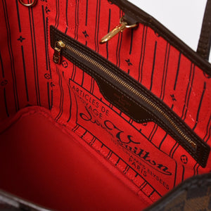 新品同様品 LOUIS VUITTON ルイヴィトン ネヴァーフルPM ハンドバッグ N41359 ダミエエベヌキャンバス ブラウン ゴールド金具 中古 4a004601