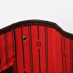 新品同様品 LOUIS VUITTON ルイヴィトン ネヴァーフルPM ハンドバッグ N41359 ダミエエベヌキャンバス ブラウン ゴールド金具 中古 4a004601