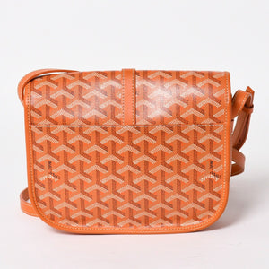 極美品 GOYARD ゴヤール ベルヴェデーレ PM ショルダーバッグ オレンジ ゴヤールディンキャンバス ヘリンボーン柄 オレンジ シルバー金具 中古 4a004503