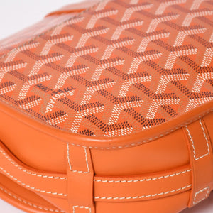 極美品 GOYARD ゴヤール ベルヴェデーレ PM ショルダーバッグ オレンジ ゴヤールディンキャンバス ヘリンボーン柄 オレンジ シルバー金具 中古 4a004503