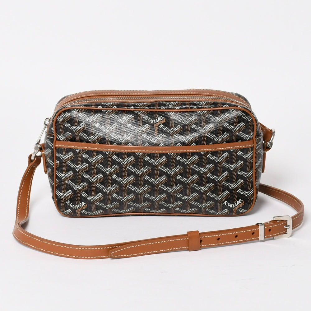 極美品 GOYARD ゴヤール カップヴェールPM ショルダーバッグ ブラウン PVC レザー シルバー金具 中古 4a004499