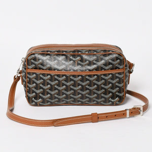 極美品 GOYARD ゴヤール カップヴェールPM ショルダーバッグ ブラウン PVC レザー シルバー金具 中古 4a004499