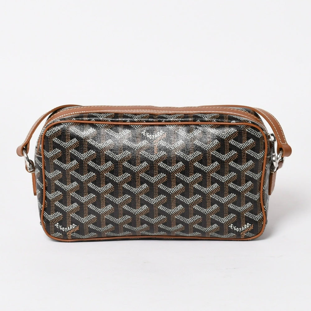 極美品 GOYARD ゴヤール カップヴェールPM ショルダーバッグ ブラウン PVC レザー シルバー金具 中古 4a004499