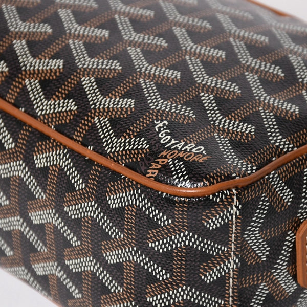 極美品 GOYARD ゴヤール カップヴェールPM ショルダーバッグ ブラウン PVC レザー シルバー金具 中古 4a004499